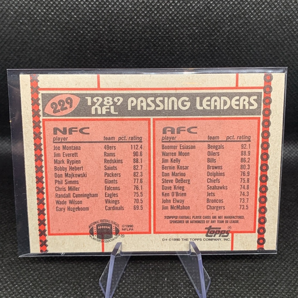NFL Passing & Scoring Leaders NFC AFC Vintage Football Cards Montana Allen Nice! - Picture 4 of 7